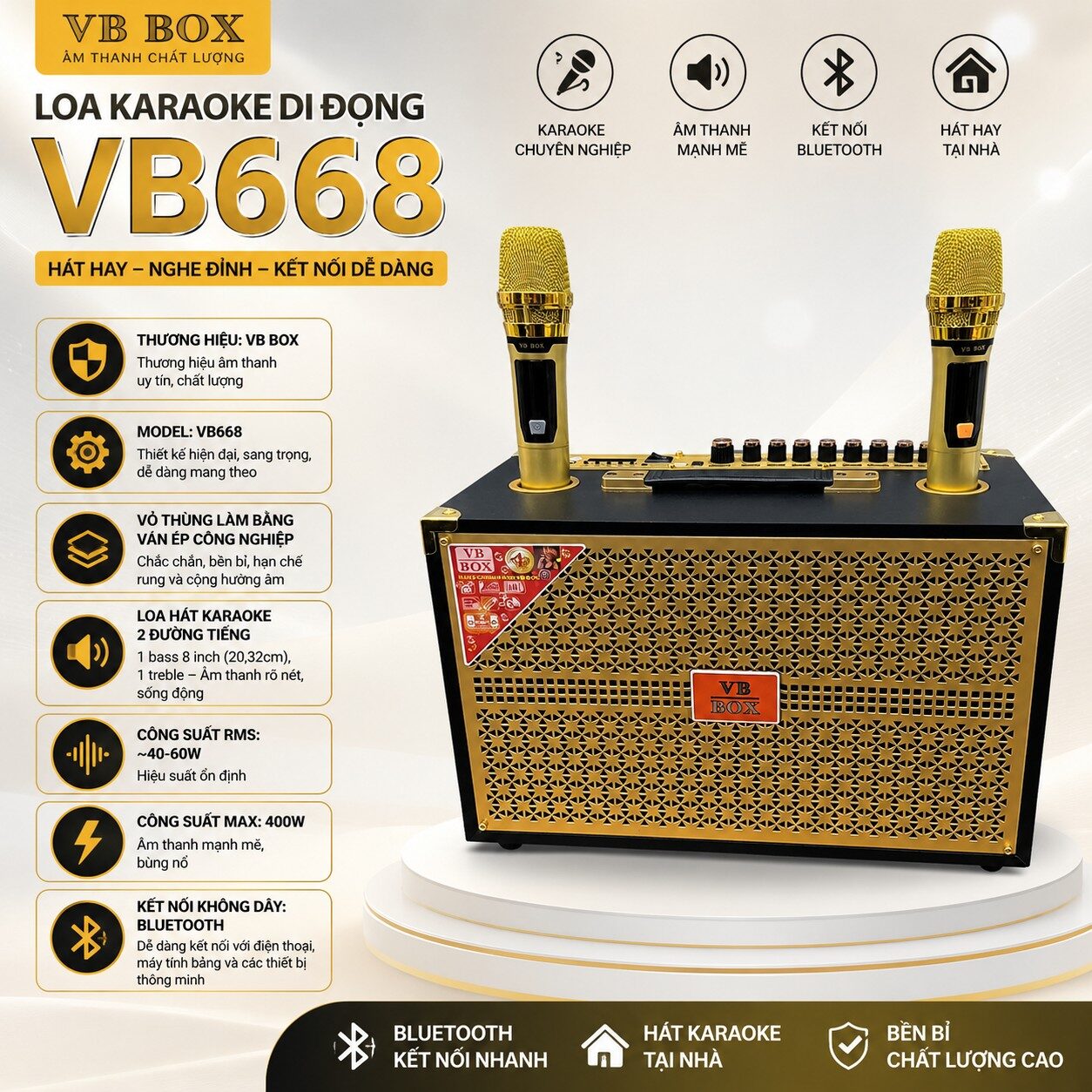 LOA KARAOKE VB BOX VB668  BASS 8"