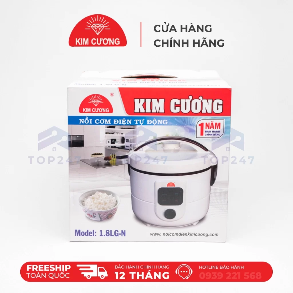 NỒI CƠM KIM CƯƠNG 1.8L NẮP GÀI CHỐNG DÍNH