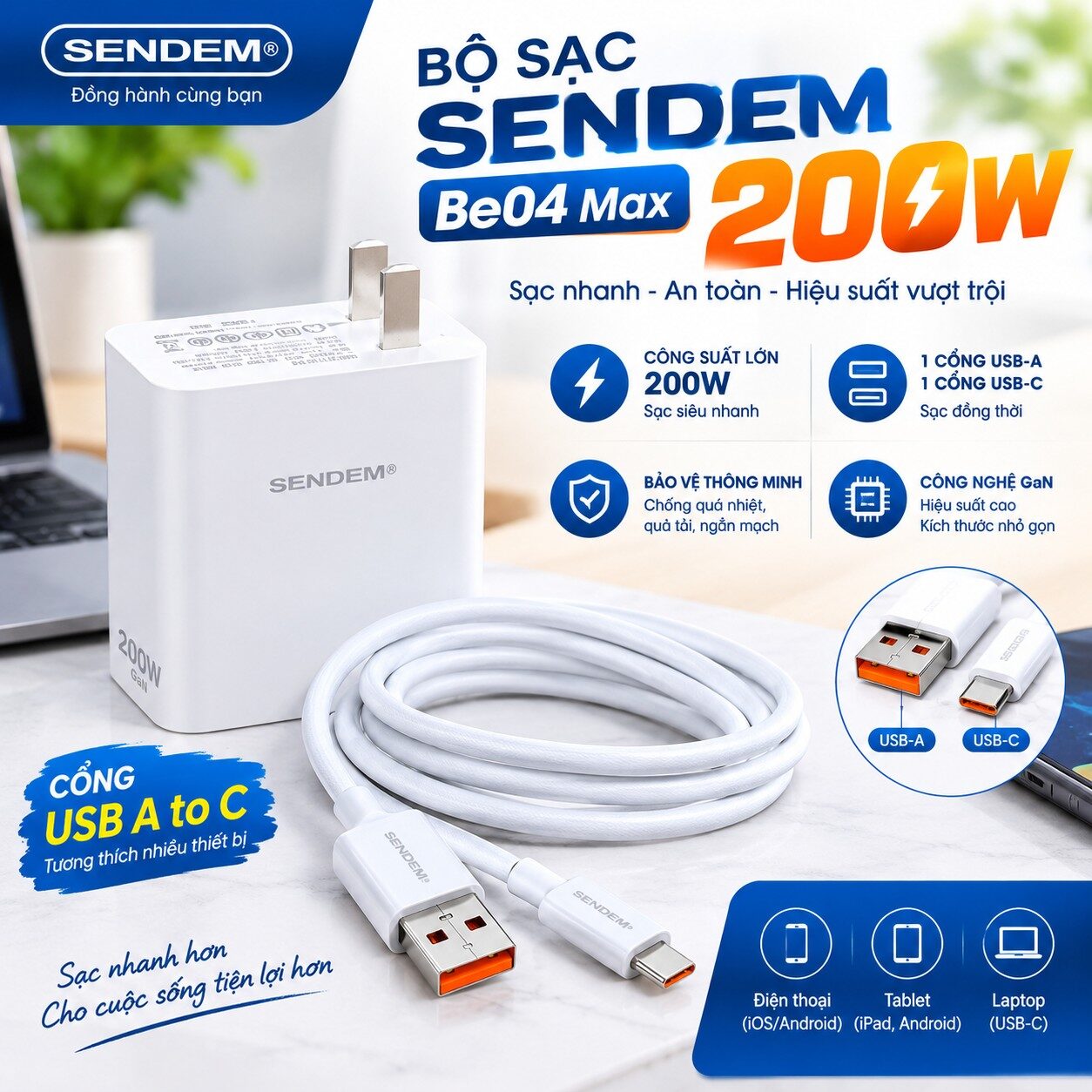 BỘ SẠC SENDEM 200W BE04