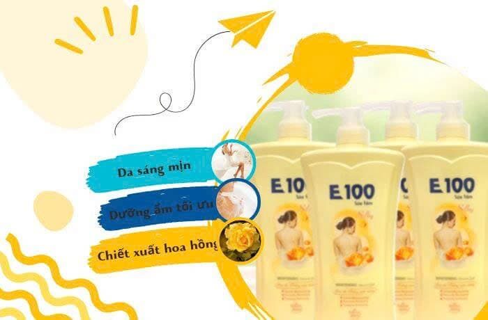 SỮA TẮM DƯỠNG TRẮNG E100 (1200ML) 4 SỮA TẮM DƯỠNG TRẮNG E100 (1200ML) - Ảnh 4