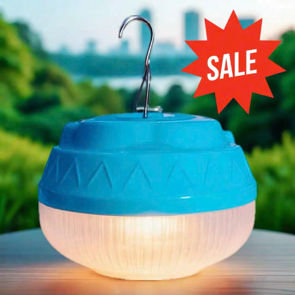 Bóng đèn tích điện xanh 100w móc treo