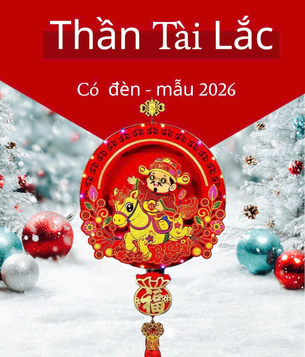 THẦN TÀI GẬT ĐẦU TREO TƯỜNG CÓ LED MẪU 2026