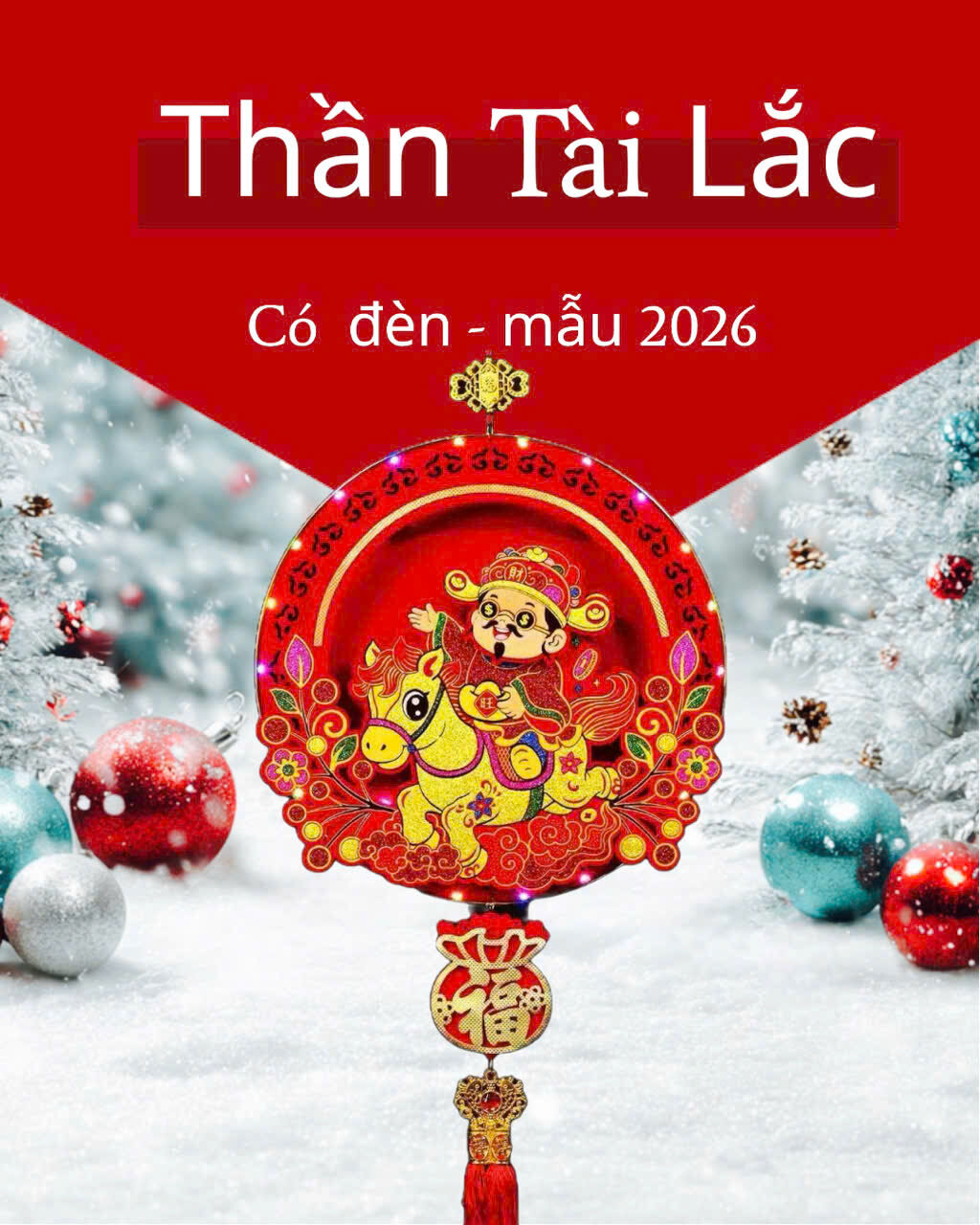 THẦN TÀI GẬT ĐẦU TREO TƯỜNG CÓ LED MẪU 2026