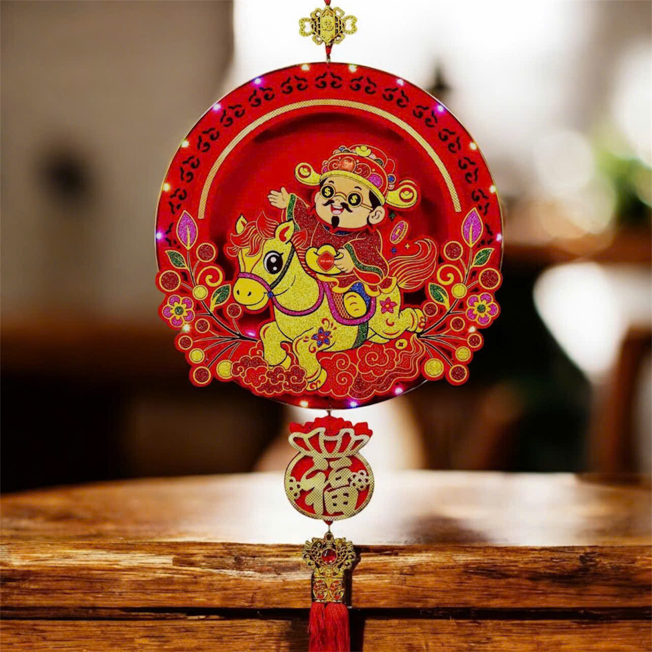 THẦN TÀI GẬT ĐẦU TREO TƯỜNG CÓ LED MẪU 2026 3 THẦN TÀI GẬT ĐẦU TREO TƯỜNG CÓ LED MẪU 2026 - Ảnh 3