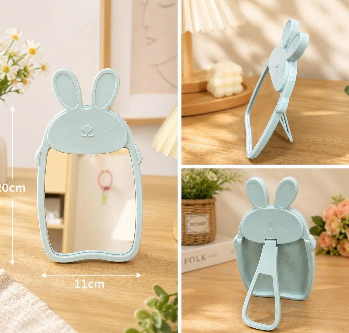 GƯƠNG TRANG ĐIỂM ĐỂ BÀN NHỰA HÌNH THỎ