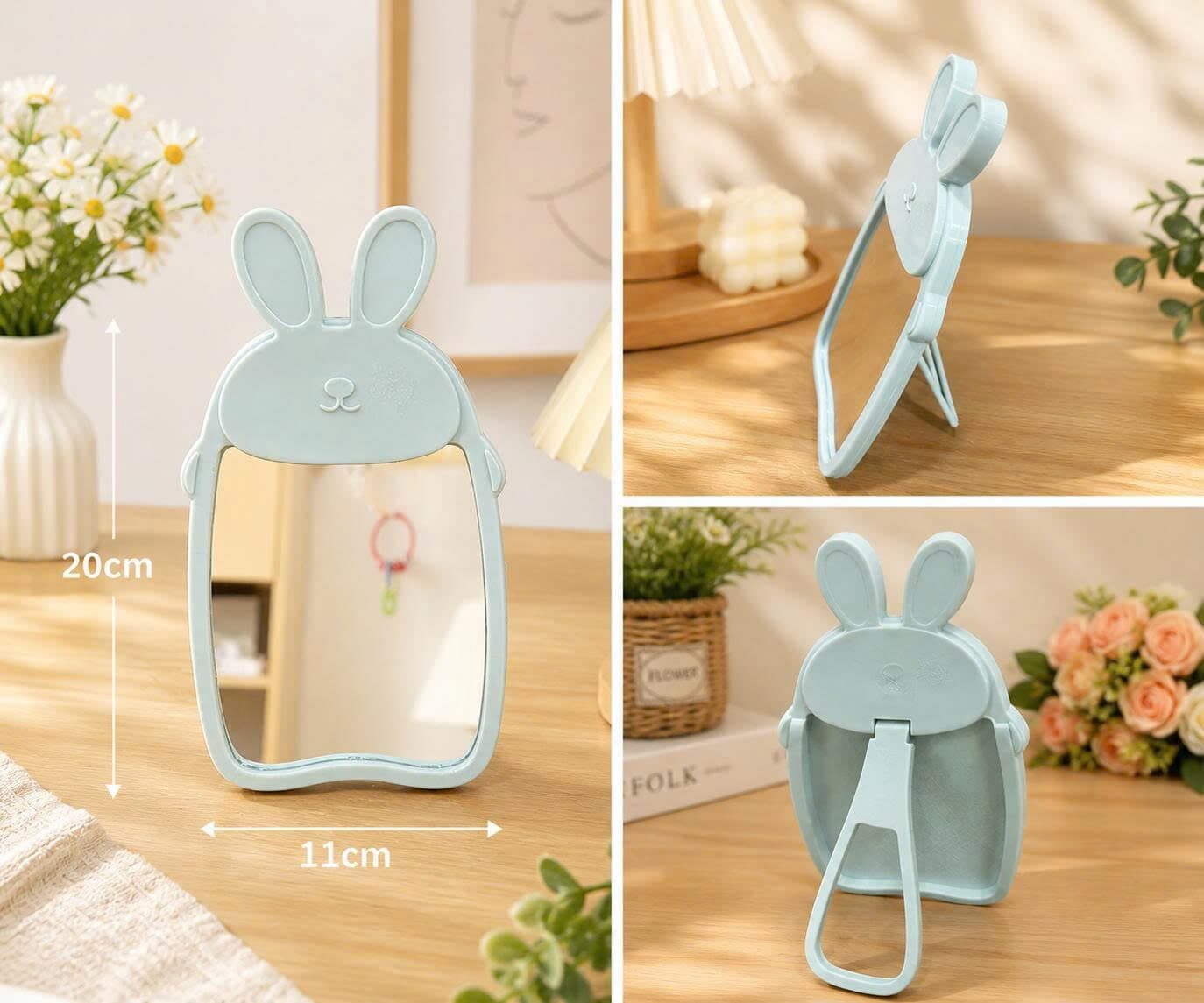 GƯƠNG TRANG ĐIỂM ĐỂ BÀN NHỰA HÌNH THỎ
