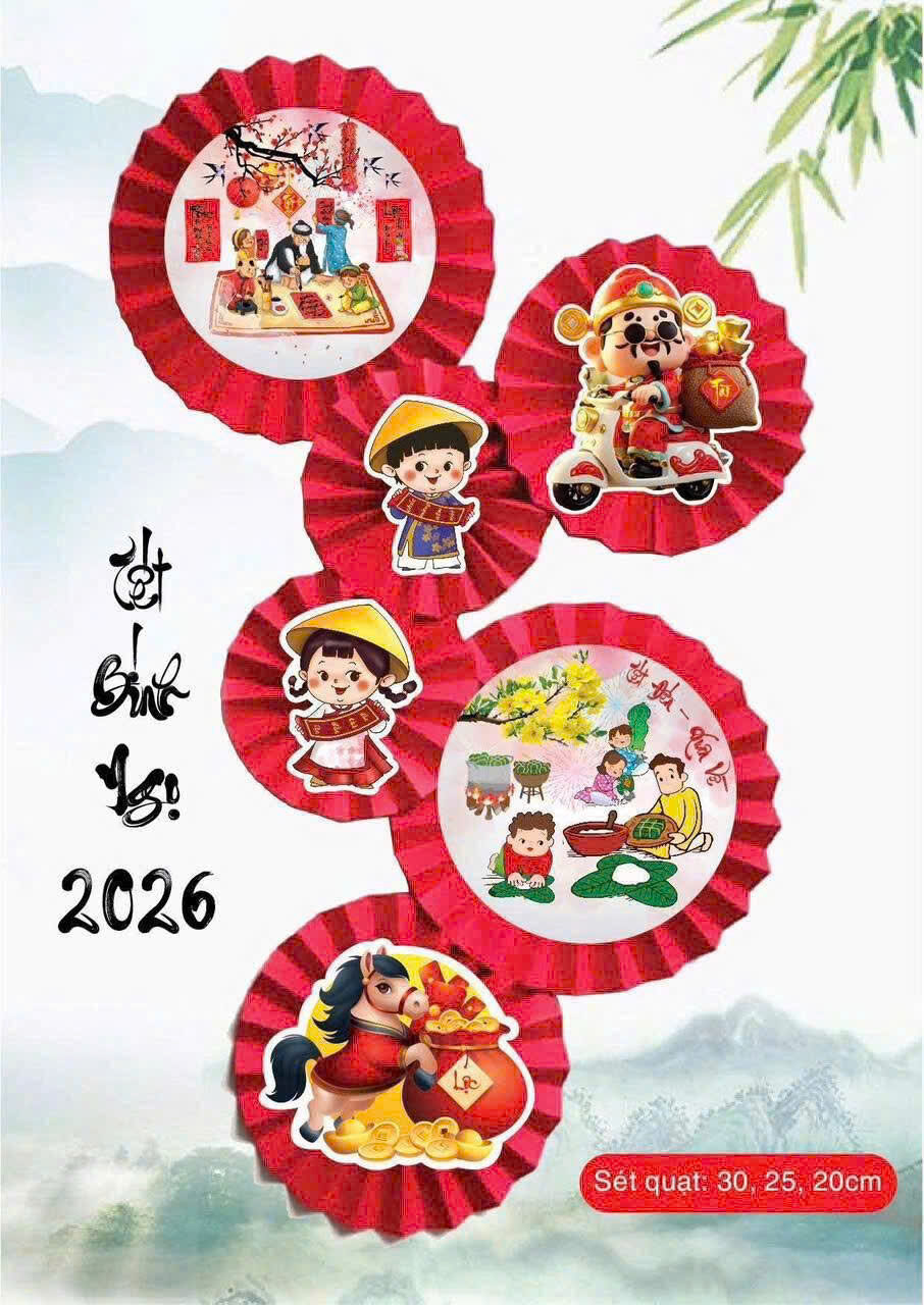SÉT 6 QUẠT DÁN TƯỜNG DECOR TẾT 2026 8 SÉT 6 QUẠT DÁN TƯỜNG DECOR TẾT 2026 - Ảnh 8