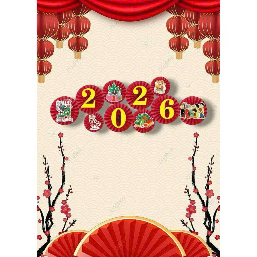 SÉT 6 QUẠT DÁN TƯỜNG DECOR TẾT 2026 4 SÉT 6 QUẠT DÁN TƯỜNG DECOR TẾT 2026 - Ảnh 4