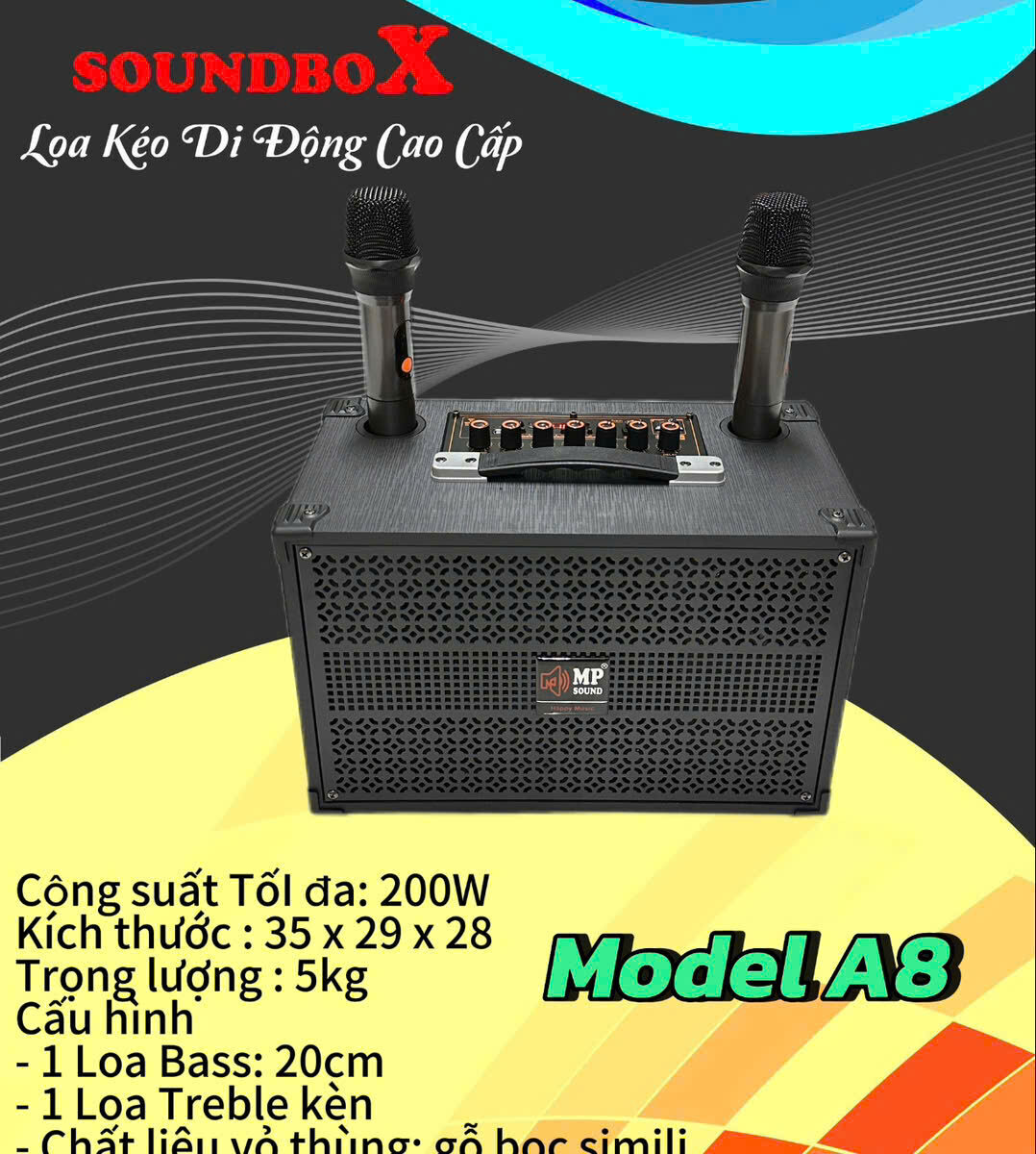 LOA KARAOKE MINI A8 2 MÍC