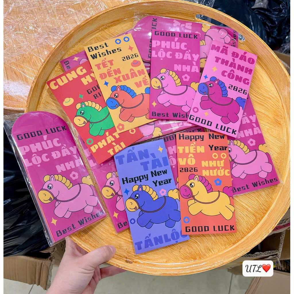 SÉT 6 BAO LIXI NGỰA MÃ ĐÁO THÀNH CÔNG