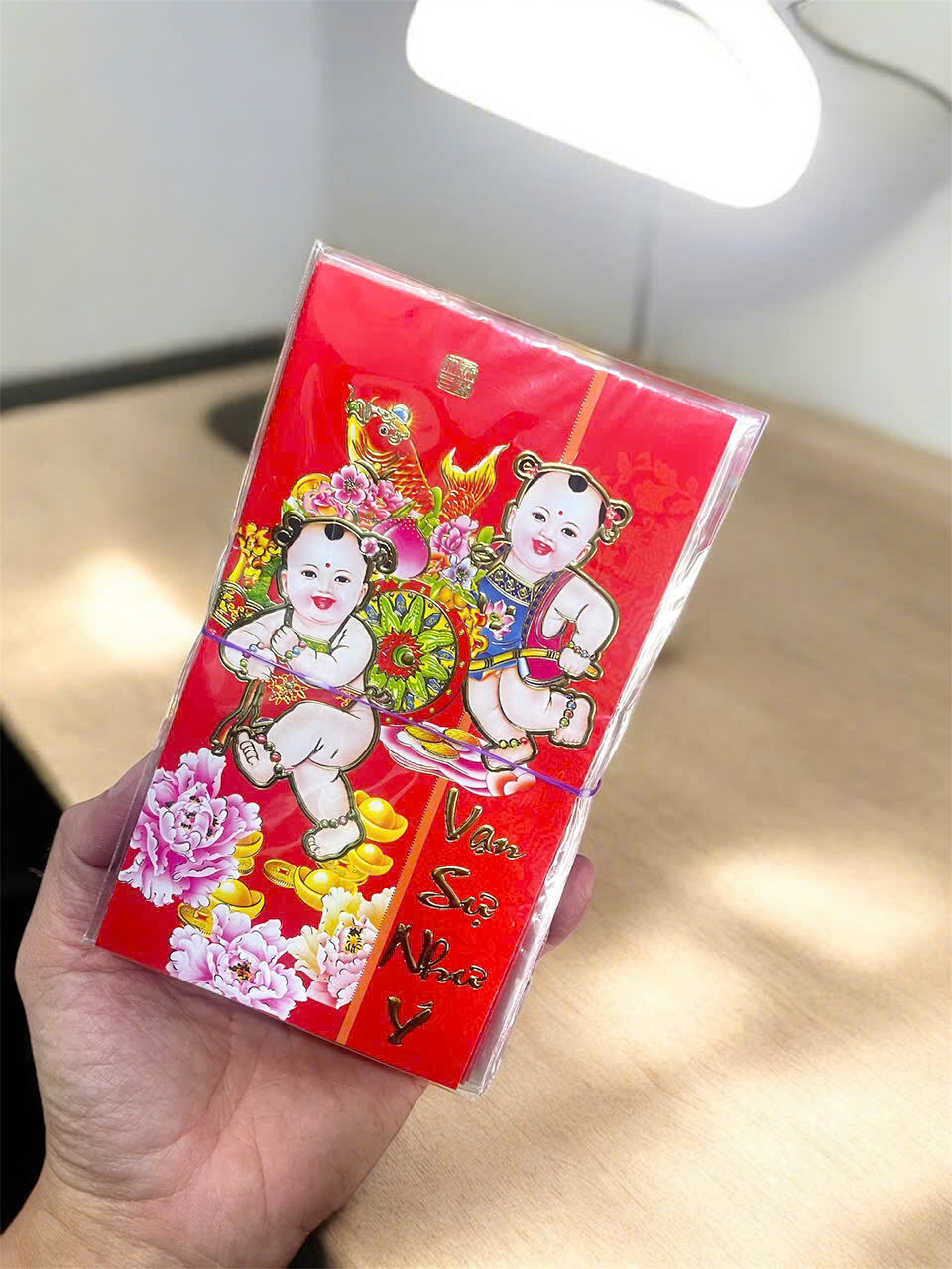 SÉT 6 BAO LÌ XÌ CHỮ NỔI 3D SIZE LỚN