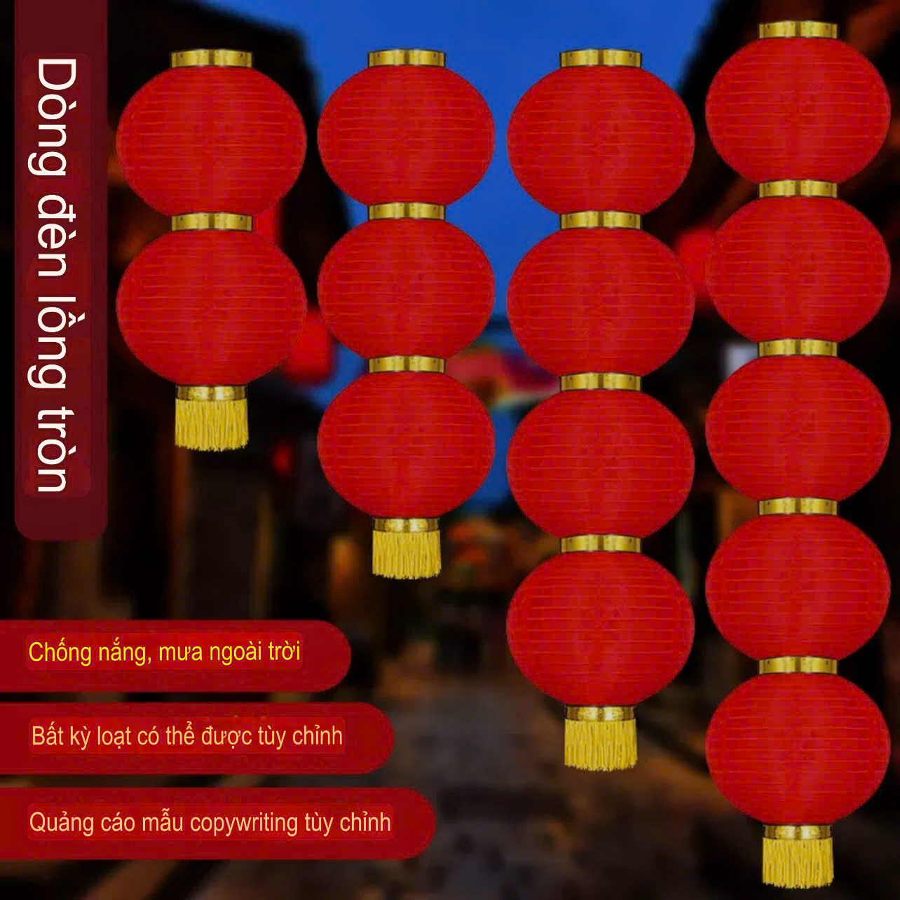 LỒNG ĐÈN CẦU VẢI TRÒN ĐỎ 25#30CM 3 LỒNG ĐÈN CẦU VẢI TRÒN ĐỎ 25#30CM - Ảnh 3