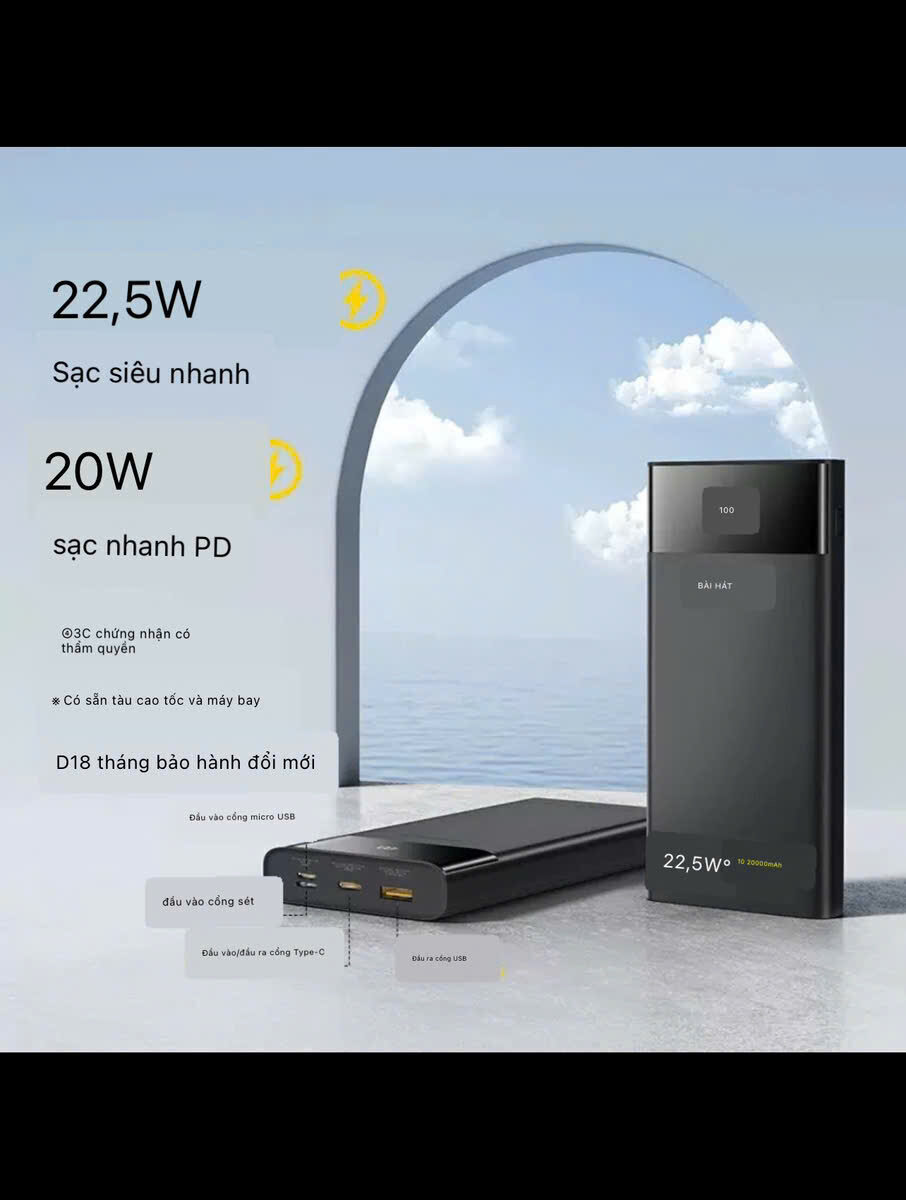 PIN SẠC PISEN 20.000MAH D190