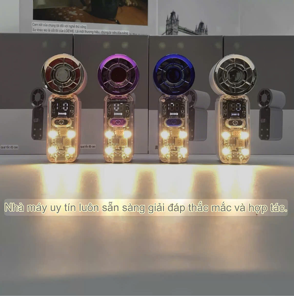 QUẠT MINI CẦM TAY HIGH -SPEED FAN TRONG SUỐT