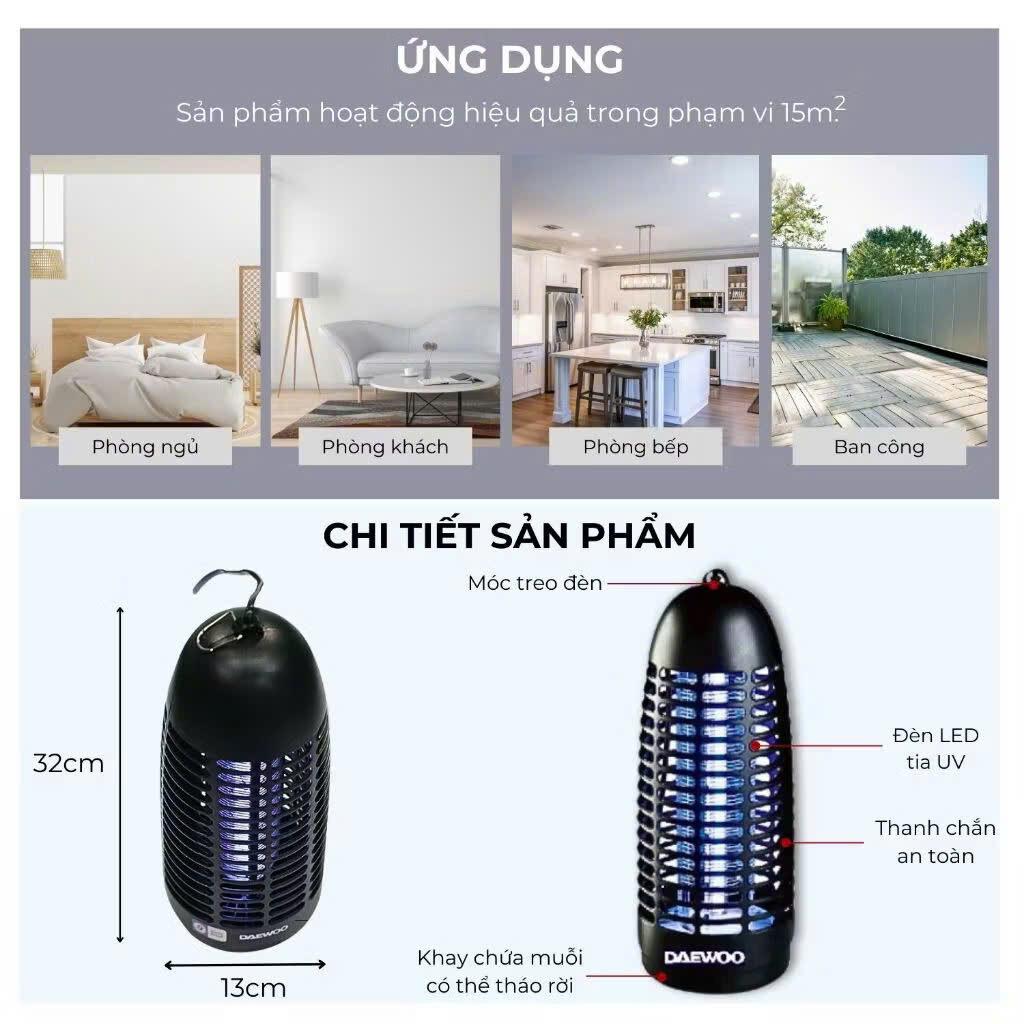 ĐÈN BẮT MUỖI DIỆT CÔN TRÙNG KRK-060W-6W 6 ĐÈN BẮT MUỖI DIỆT CÔN TRÙNG KRK-060W-6W - Ảnh 6