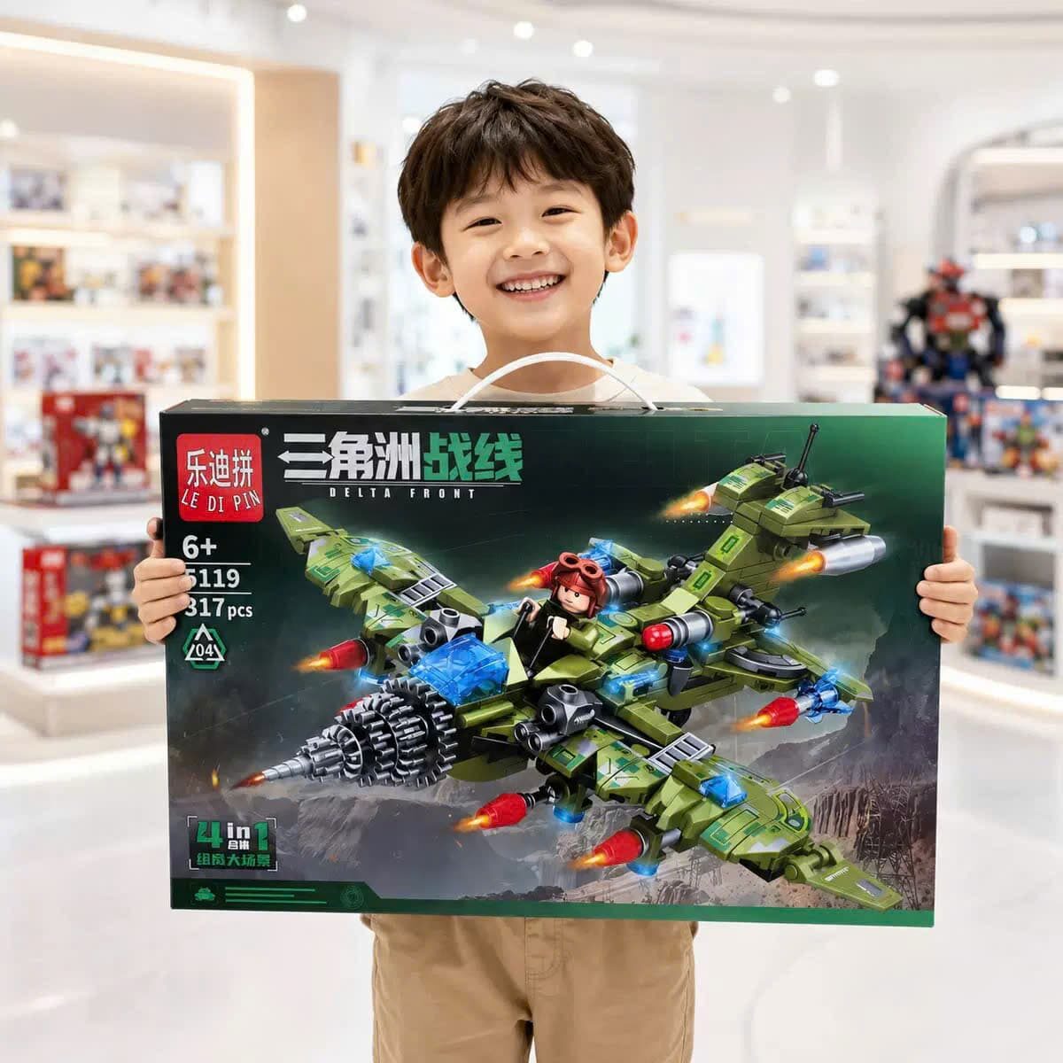 BỘ LEGO LẮP RÁP MÁY BAY CHIẾN ĐẤU 4IN1