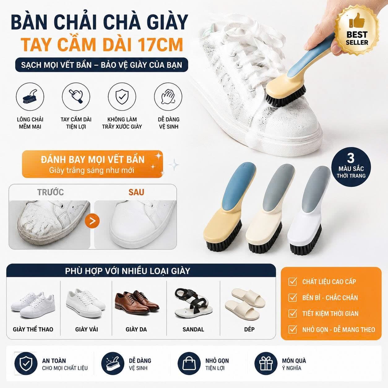 BÀN CHẢI CHÀ GIÀY MINI ĐA NĂNG