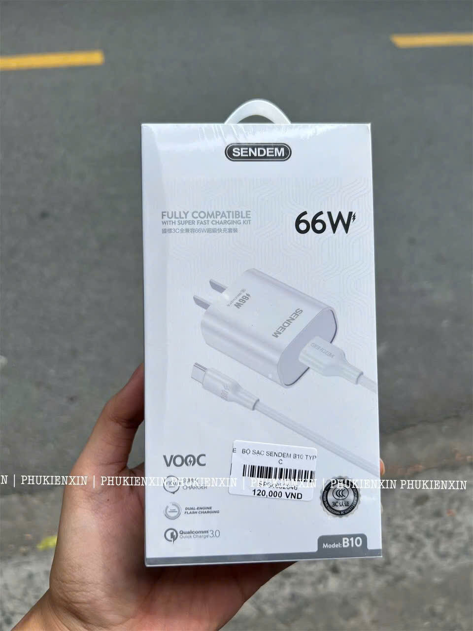 BỘ SẠC SENDEM B10 66W USB-C ( CÓ CÁP)