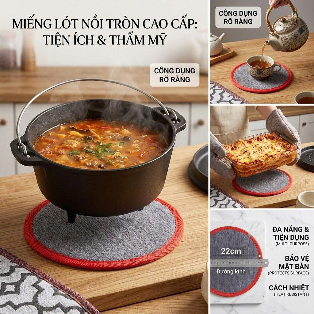 MIẾNG LÓT NỒI 2 MẶT MAY VIỀN 22CM 3 MIẾNG LÓT NỒI 2 MẶT MAY VIỀN 22CM - Ảnh 3