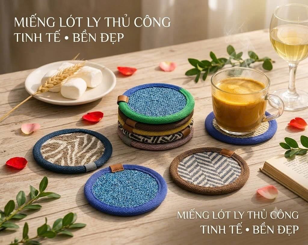MIẾNG LÓT LY MAY VIỀN 10CM