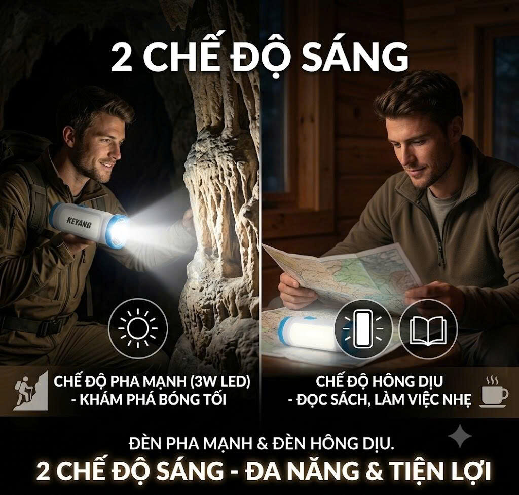 ĐÈN PIN SẠC CẦM TAY KY-9970 5 ĐÈN PIN SẠC CẦM TAY KY-9970 - Ảnh 5