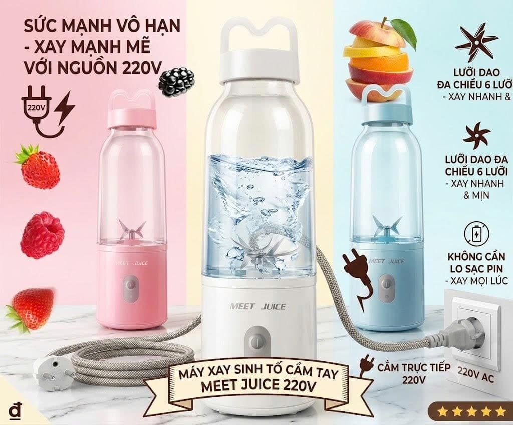 MÁY XAY SINH TỐ CẦM TAY JUICE MEET 1 MÁY XAY SINH TỐ CẦM TAY JUICE MEET