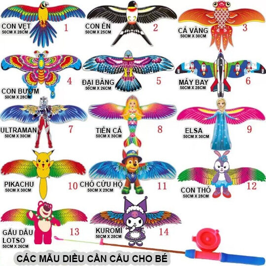 DIỀU CẦN CÂU 3D SIZE CÁNH 50CM 3 DIỀU CẦN CÂU 3D SIZE CÁNH 50CM - Ảnh 3