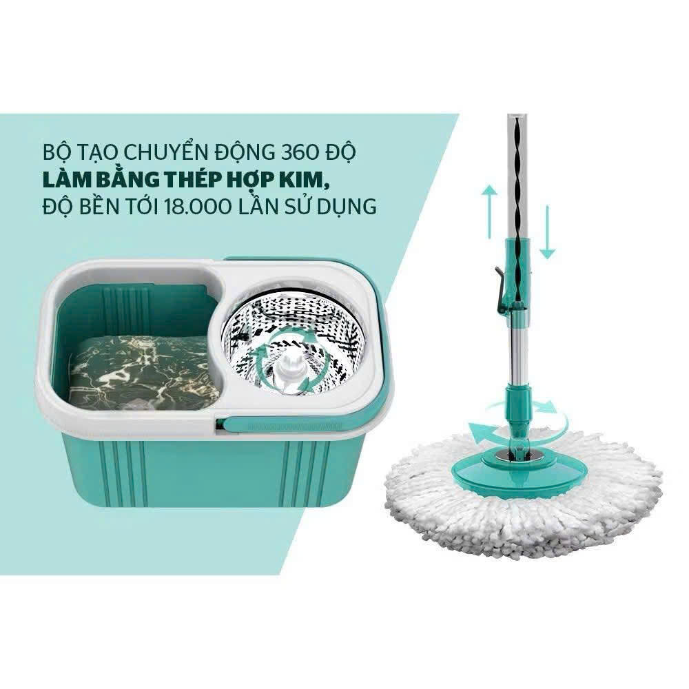 BỘ LAU NHÀ XOAY 360 LỒNG INOX 6 BỘ LAU NHÀ XOAY 360 LỒNG INOX - Ảnh 6