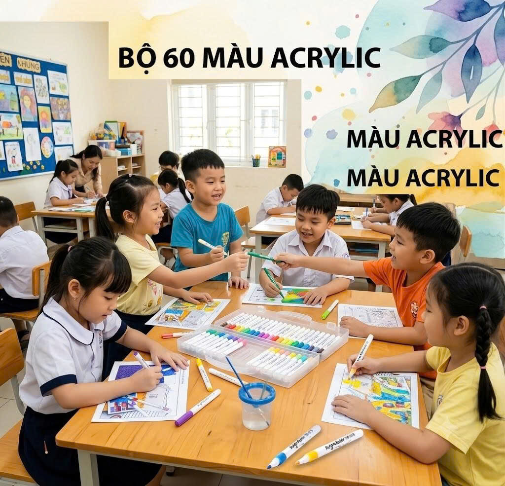 BỘ BÚT CHÌ ACRYLIC 60 MÀU 3 BỘ BÚT CHÌ ACRYLIC 60 MÀU - Ảnh 3