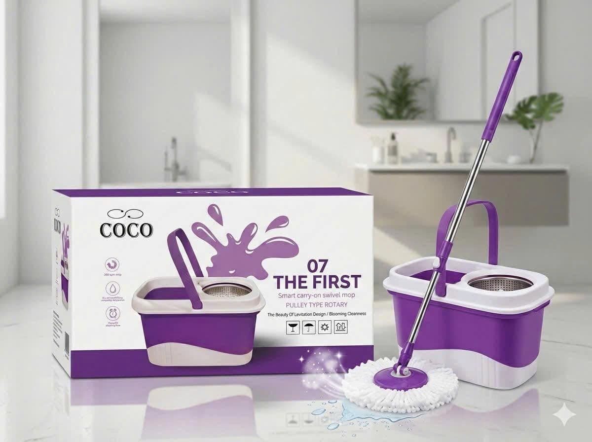 BỘ LAU NHÀ XOAY 360 LỒNG INOX