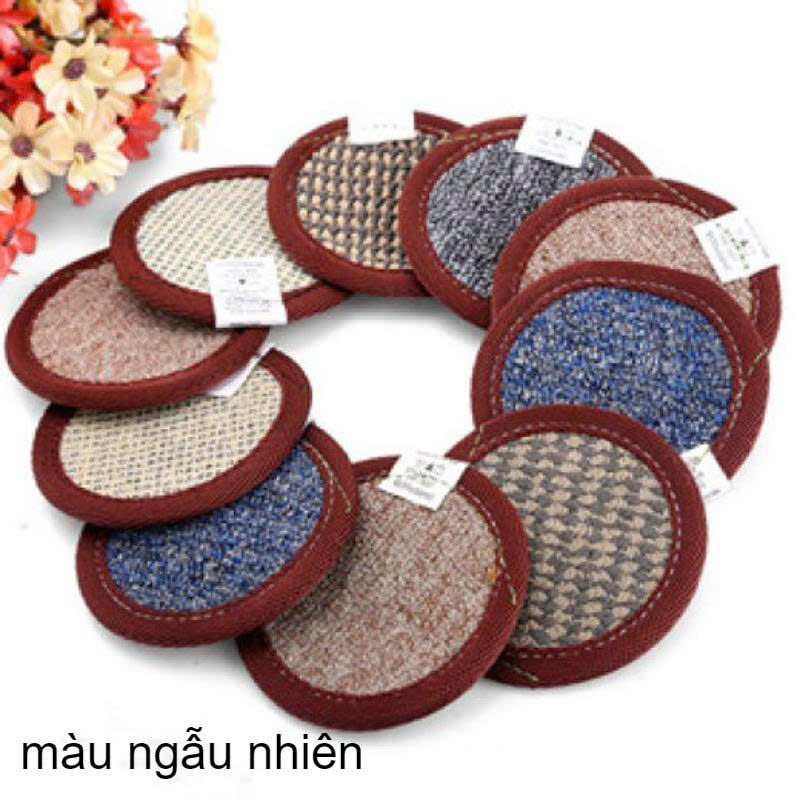 MIẾNG LÓT LY MAY VIỀN 10CM 2 MIẾNG LÓT LY MAY VIỀN 10CM - Ảnh 2