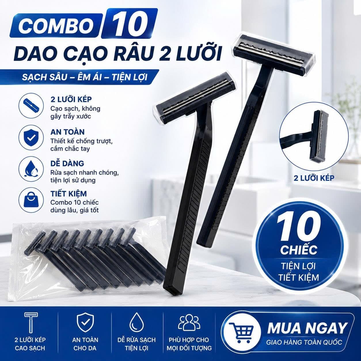 SET 10 DAO CẠO RÂU ĐEN