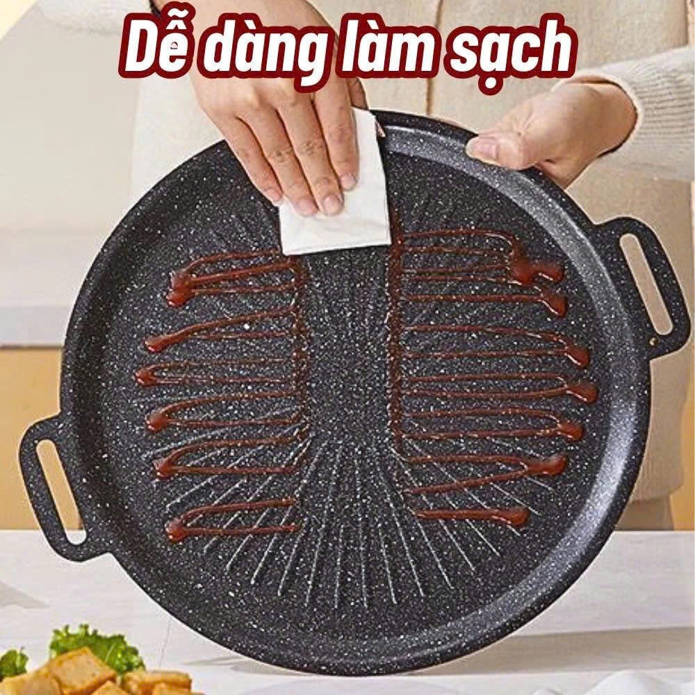 CHẢO NƯỚNG VÂN ĐÁ 34CM 3 CHẢO NƯỚNG VÂN ĐÁ 34CM - Ảnh 3