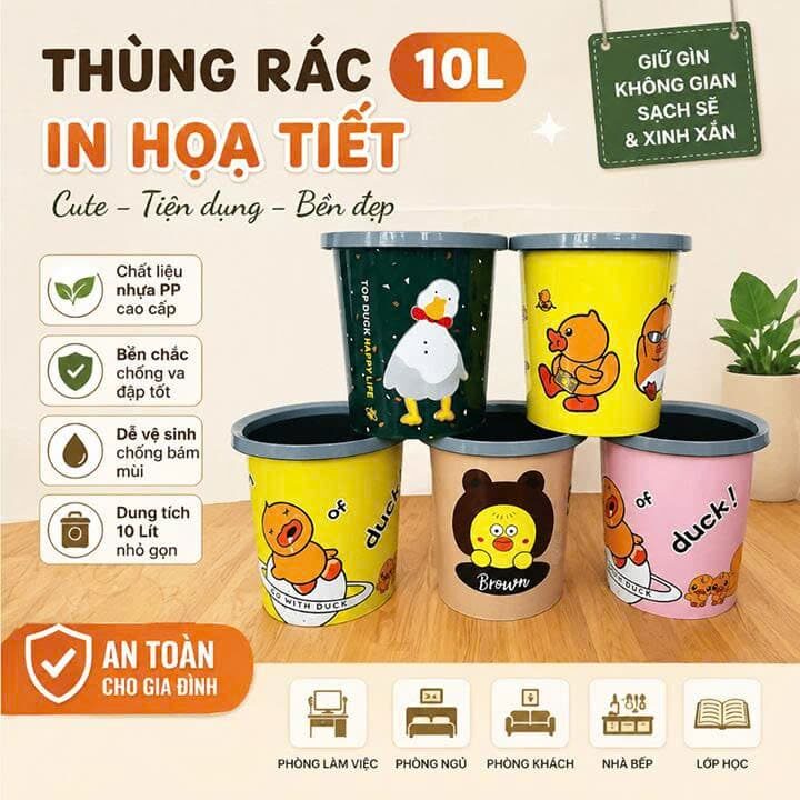 SỌT RÁC VĂN PHÒNG VỊT VÀNG 10L