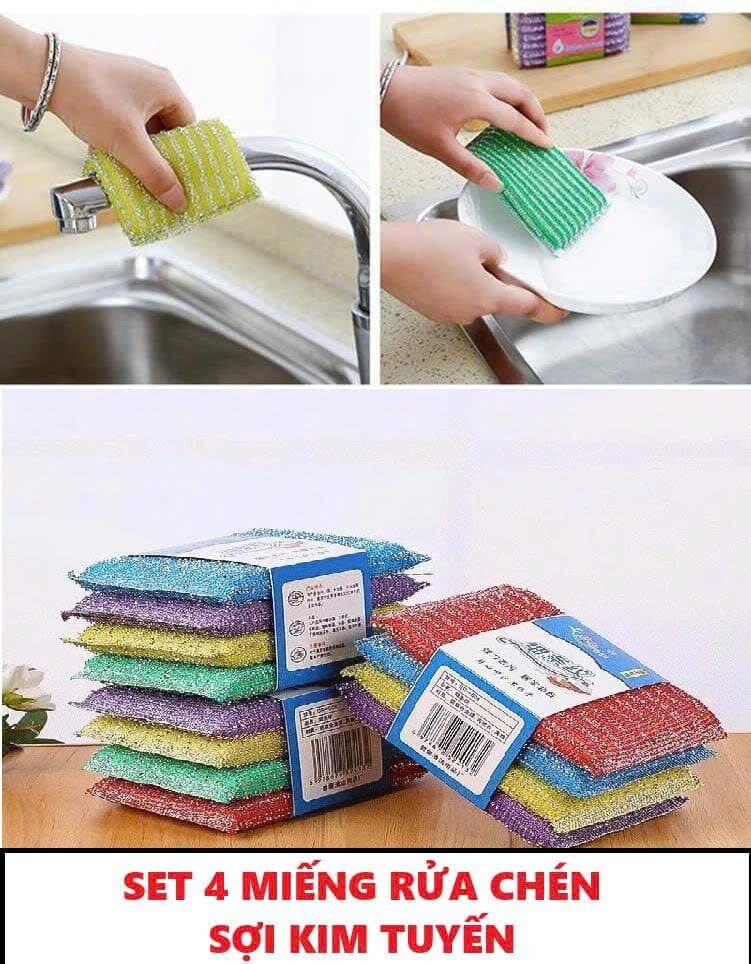 SET 4 MIẾNG RỬA CHÉN ĐỦ MÀU 1 SET 4 MIẾNG RỬA CHÉN ĐỦ MÀU