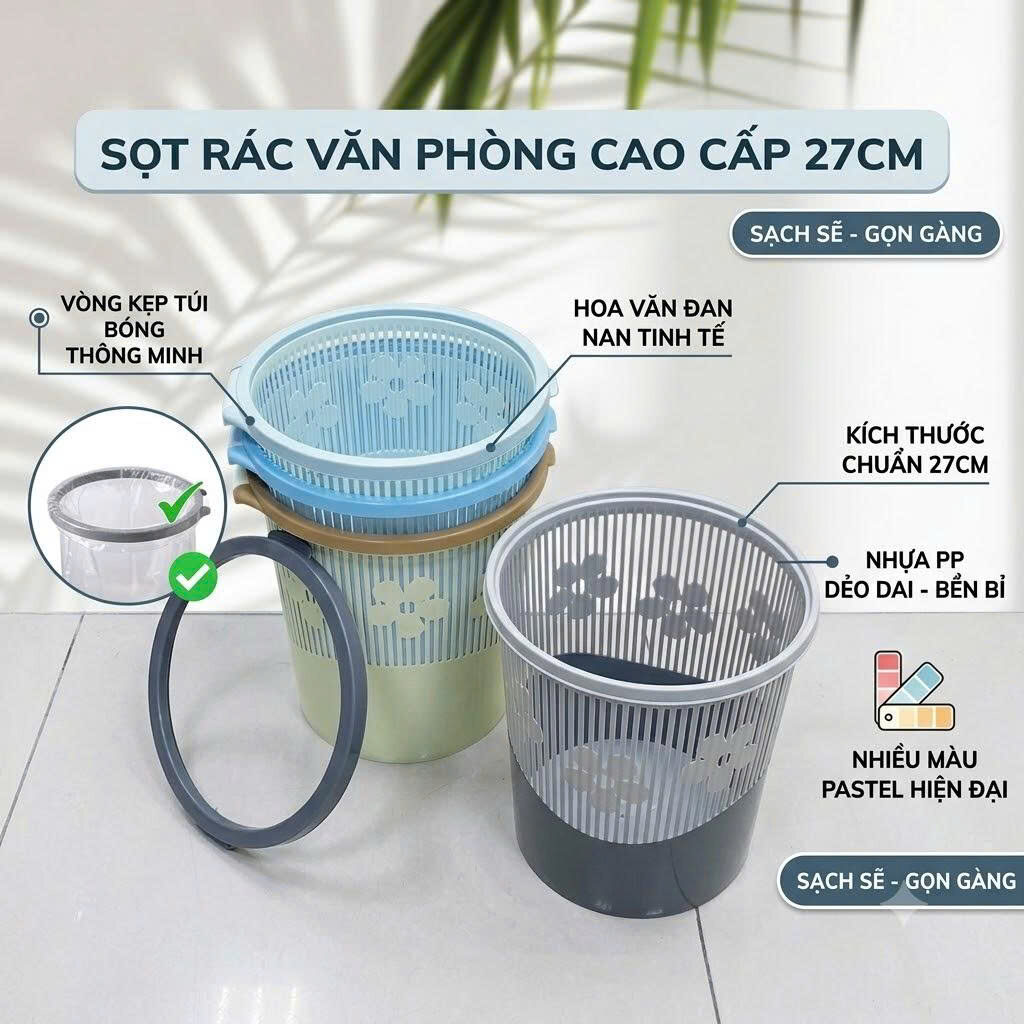 SỌT RÁC VĂN PHÒNG Φ27*29CM