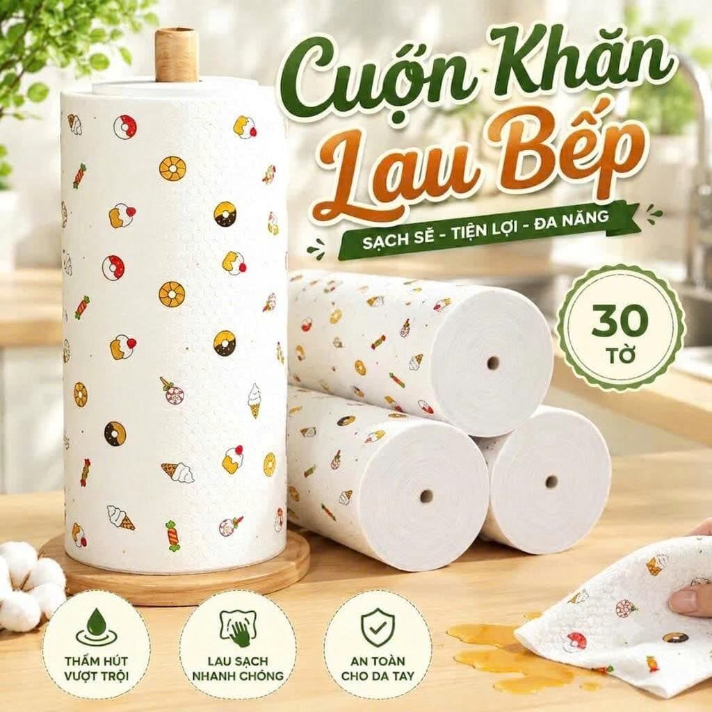 KHĂN LAU BẾP CUỘN ĐA NĂNG -VẢI KHÔNG DỆT