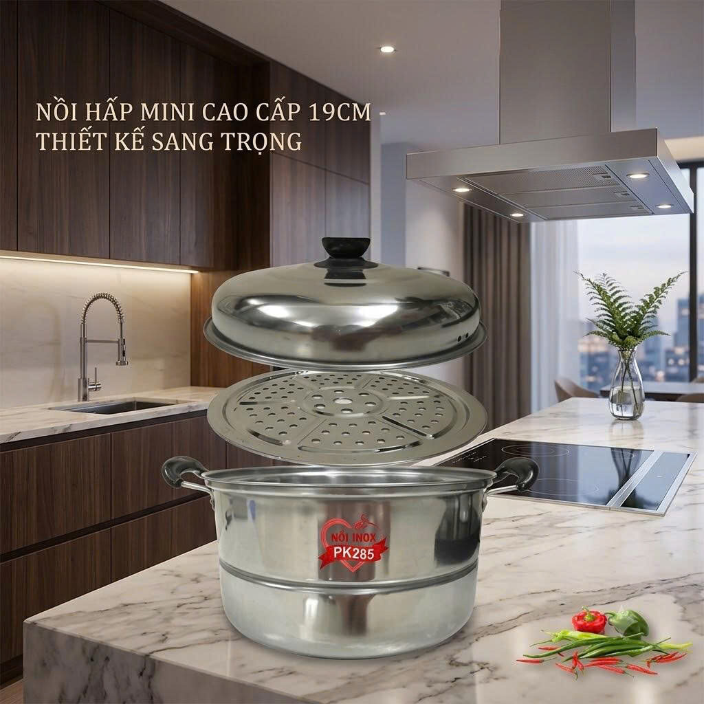NỒI HẤP INOX SIZE 19CM CÓ VỶ HẤP BÊN TRONG 4 NỒI HẤP INOX SIZE 19CM CÓ VỶ HẤP BÊN TRONG - Ảnh 4